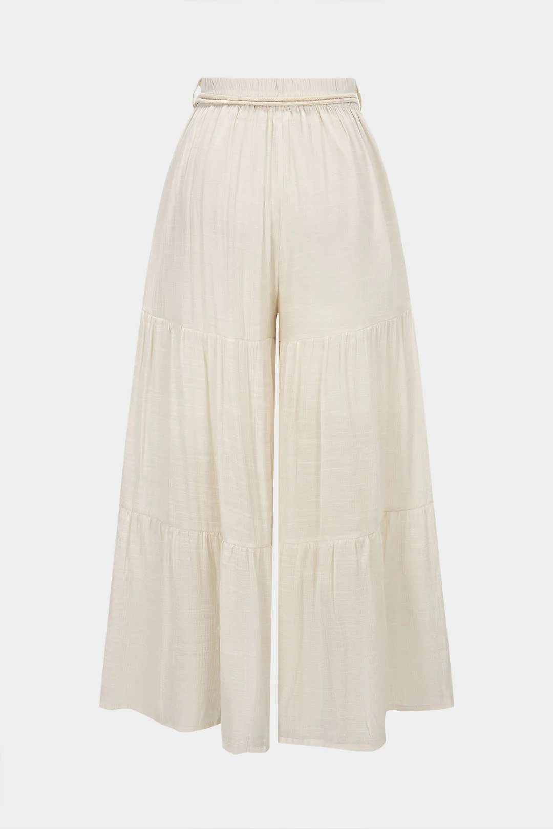 Belted Ruched High Waist Wide Leg Pants - Image 2