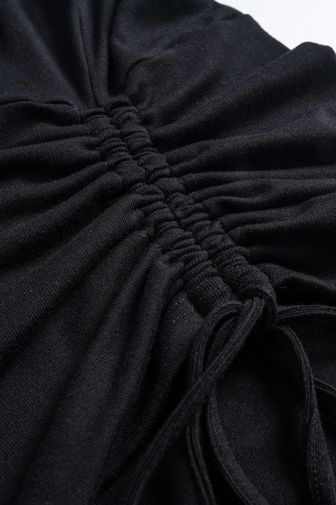 Denim Drawstring Patchwork Crop Top - Image 3