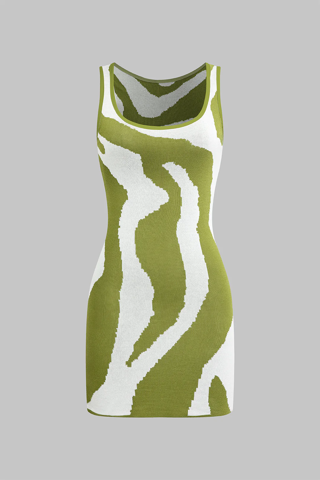 Contrast Sleeveless Knit Mini Dress - Image 4