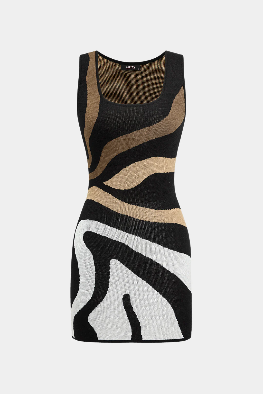 Contrast Sleeveless Knit Mini Dress - Image 7