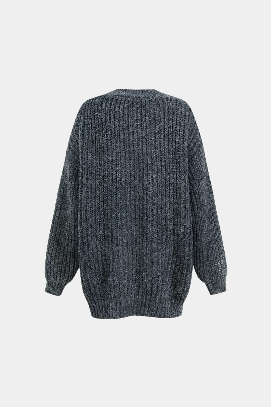 Denim Patchwork Button Pocket Sweater Cardigan - Image 6