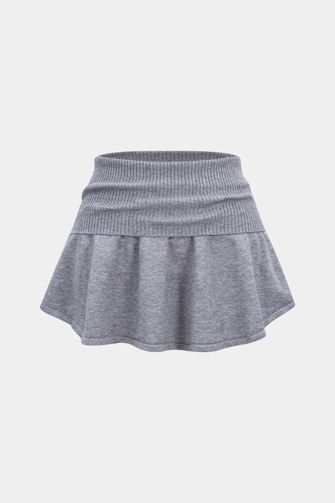 Knit Irregular Hem Mini Skirt