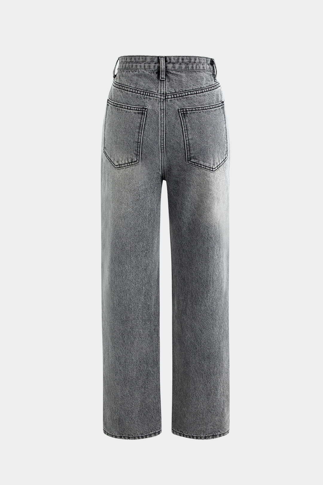 Asymmetric Waist Straight Leg Jeans - Image 5