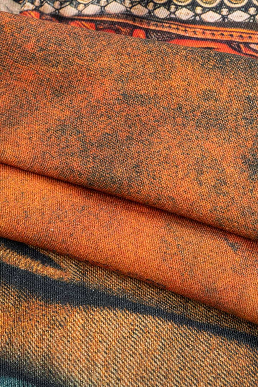 Retro Print Denim Barrel Jeans - Image 4