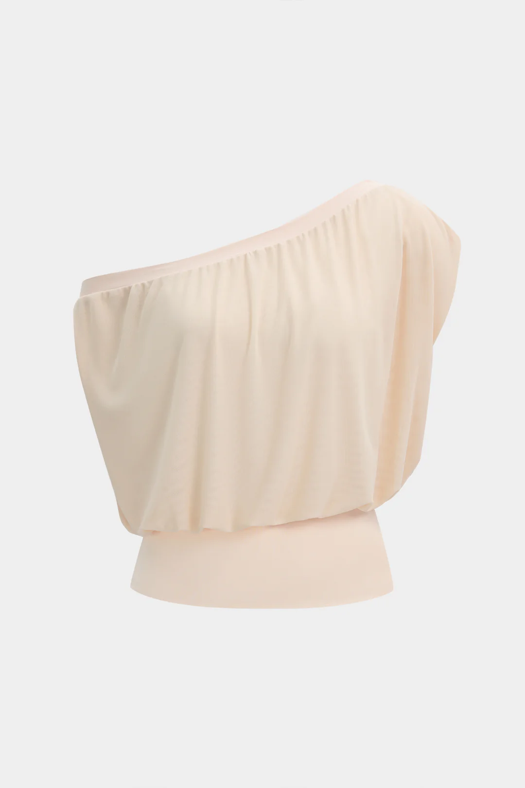 Mesh One Shoulder Ruched Tank Top