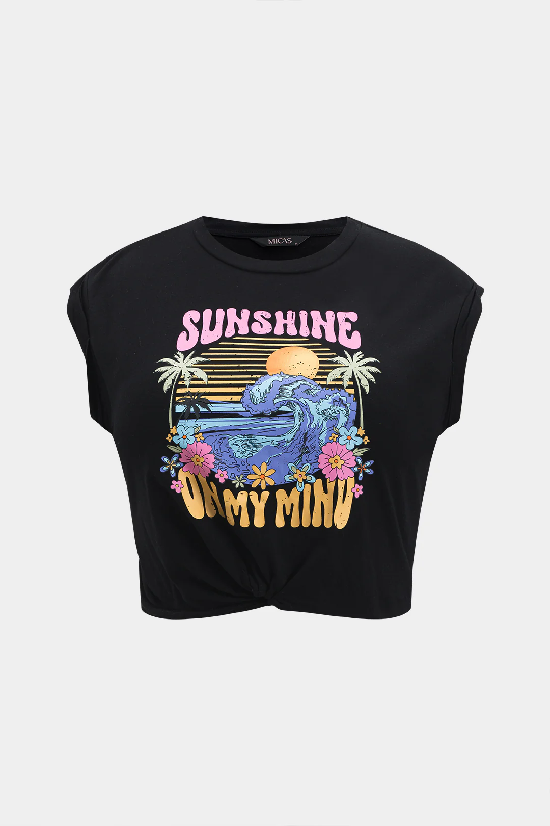 Plus Size Sea Letter Print Short Sleeve T-Shirt