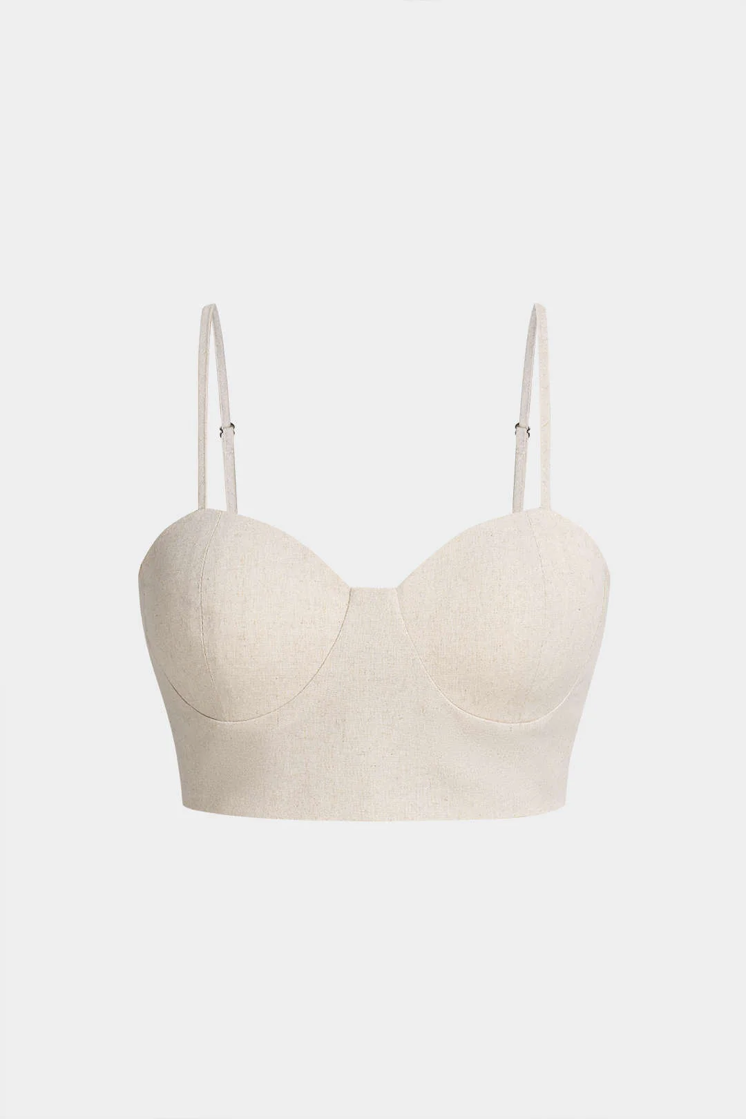 Linen Hook And Eye Cropped Cami Top