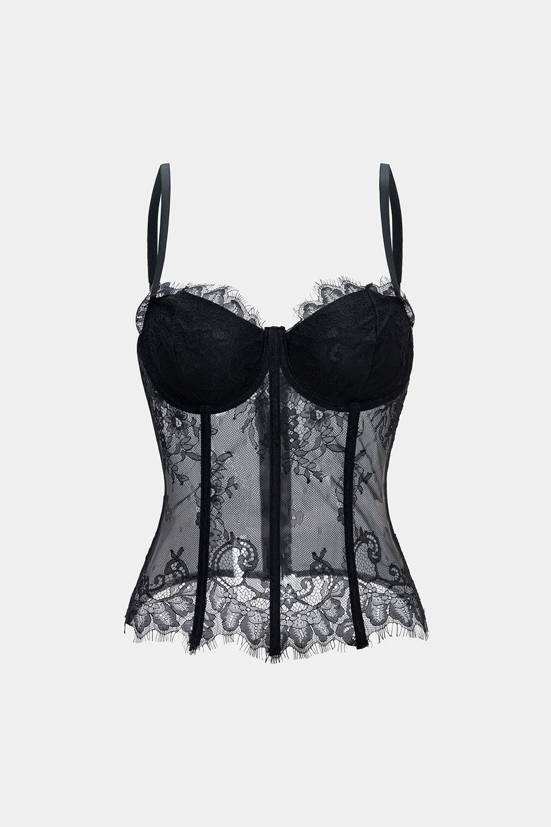 Sheer Lace Corset Cami Top
