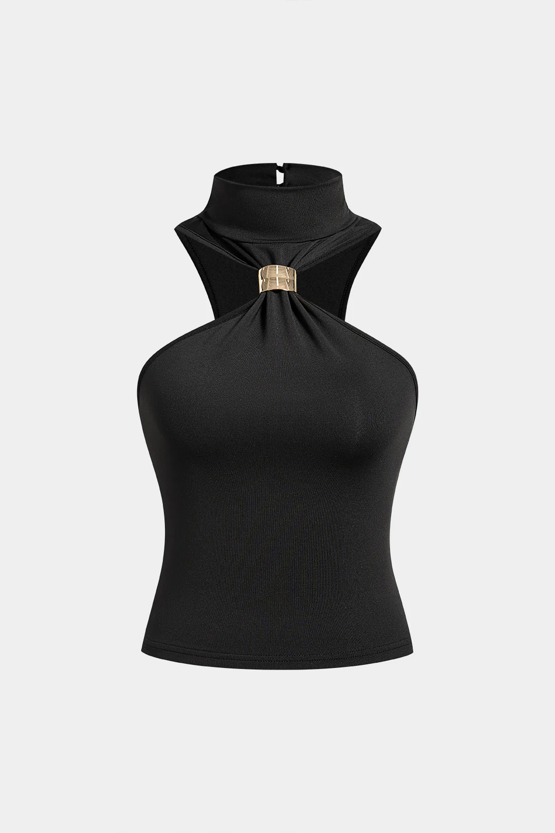 Mock Neck Metallic Tank Top - Image 2