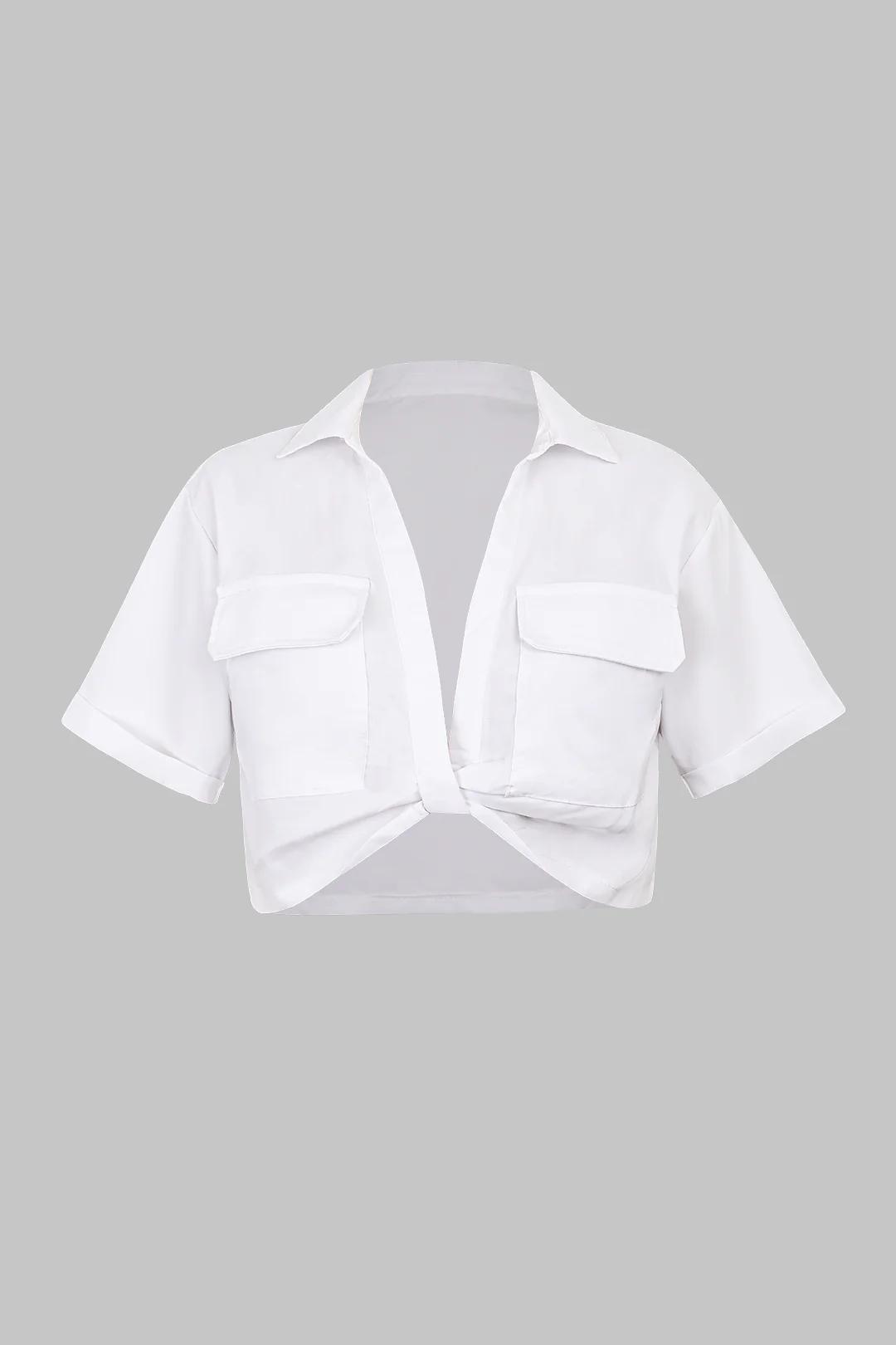 Plus Size Twist Knot Short-Sleeve Shirt